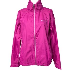 Columbia Women's Switchback III Fuchsia Pink Hooded Rain Jacket Waterproof Sz L